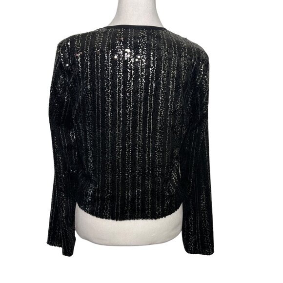 Christian Siriano Sequins Occasion Event NYE Bling Zip Jacket Party Medium - Picture 14 of 14